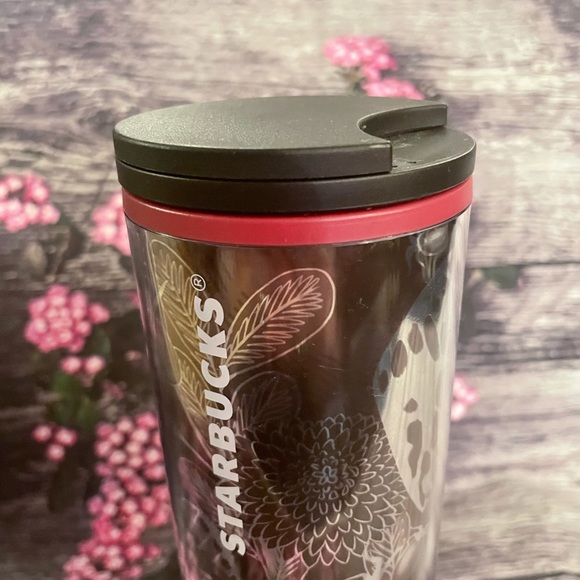 2019 STARBUCKS 16 Oz. Plastic Tumbler FLORAL BUTTERFLY Limited Edition - Picture 3 of 13